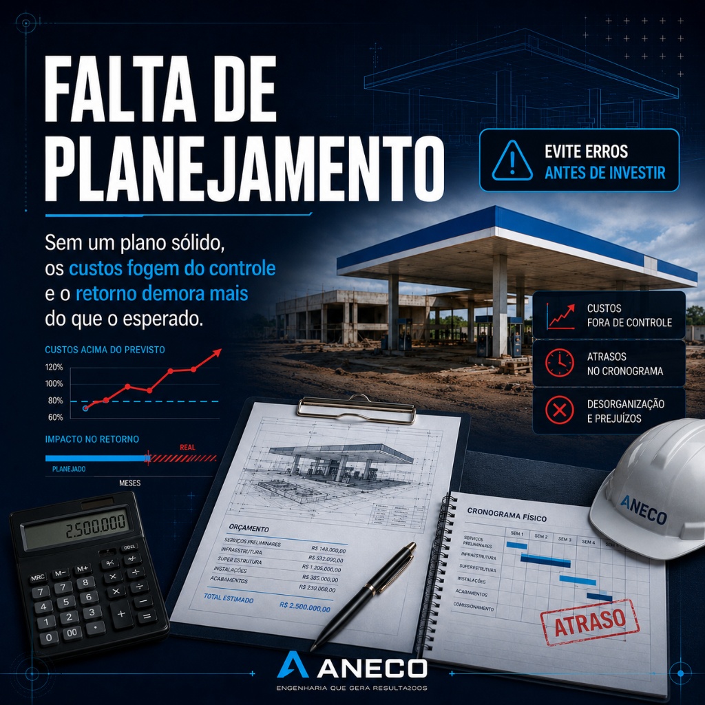Infográfico: erros de falta de planejamento na construção de postos de combustível